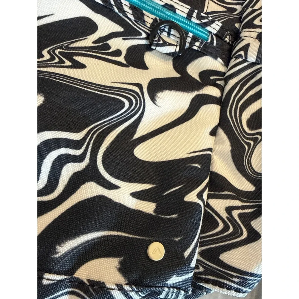 STATE Kane Double Pocket Large Kids Backpack Marble Swirl Black White Neon NWT